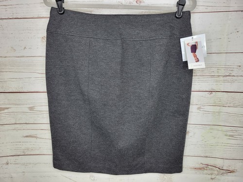Ellen Tracy Gray Charcoal Knit Pencil Skirt Size Large UPC: 039322567084 New - Picture 4 of 7