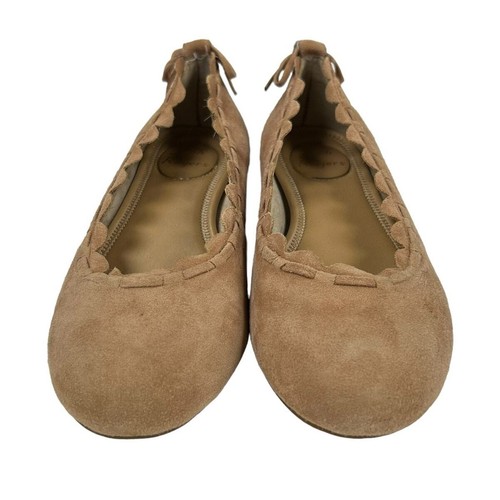 Jack Rogers Lucie Dusty Rose Suede Scalloped Ballet Flats Womens 5.5 AS IS - Picture 2 of 8