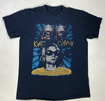 Kurt Cobain Graphic T-shirt Women Medium Black Short Sleeve Nirvana Music 2012