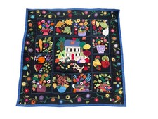 Handmade Folk Art Garden Erica Kaprow Appliqu Tapestry Wall Hanging 40x41
