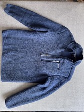 Patagonia Men's Full Zip Fleece Jacket Blue Solid Stand-Up Collar Regular XL