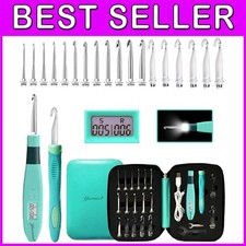 18 Size Stitch Counting Crochet Hooks with Light