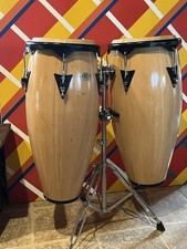 Latin Cosmic Percussion LP Aspire Wood 28" Conga Drum 11 " Set Double Stand