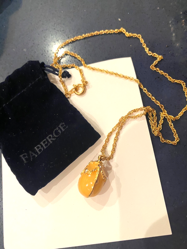 Fabergé Gatchina Palace Egg Christmas Ornament w Necklace + Sticker & Card - Picture 10 of 11