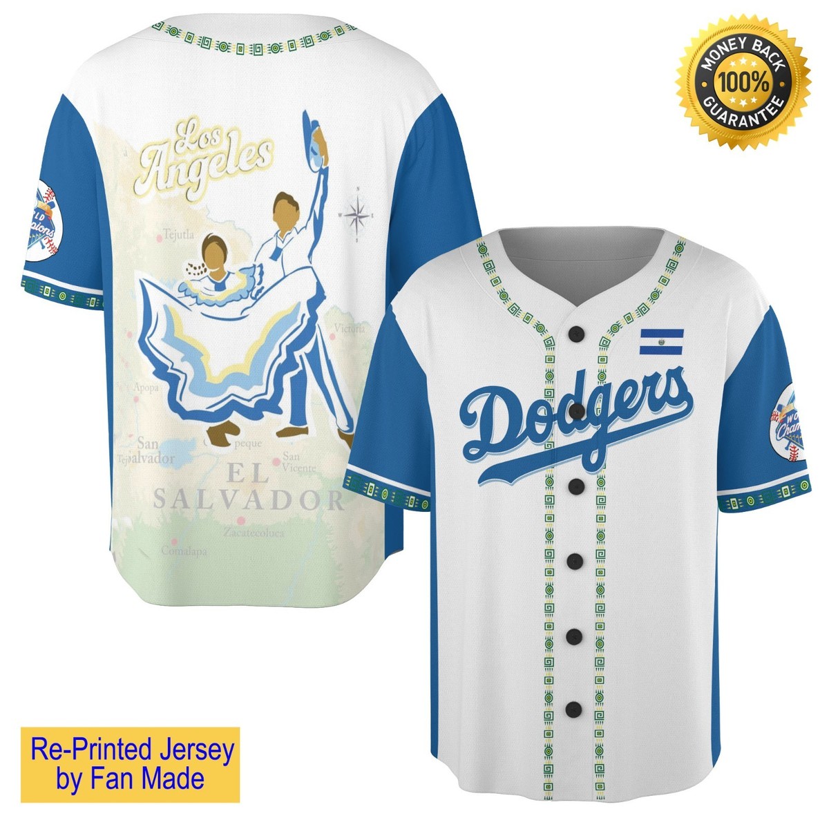 NEW Dodgers Salvadoran Heritage Night Jersey Giveaway - All Size
