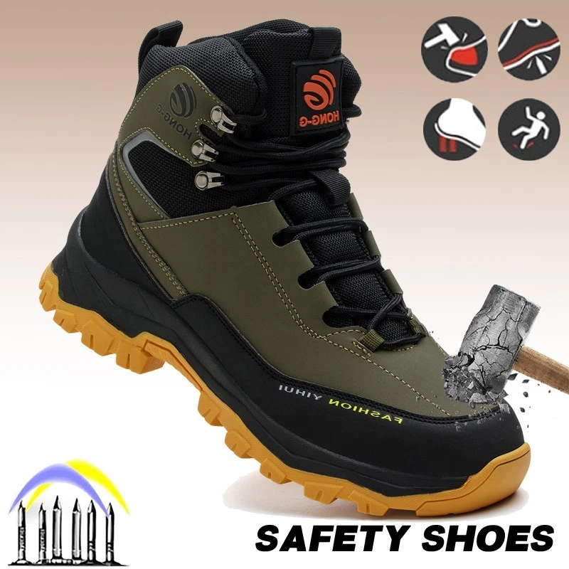 Waterproof Men's Safety Work Boots Steel Toe Shoes Indestructible Outdoor work