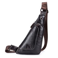 Mens Leather Shoulder Bag Sling Bag for Men Crossbody Bag Chest Bag Daypack New