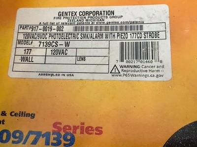 NEW Gentex 7139CS-W Smoke & Strobe (12 Available, Free Shipping)