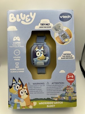 Wackadoo BLUEY WATCH Vtech New in Box 4 Kids Toddlers Flip Up Toy NEW 80-554500