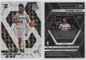 2024-25 Panini Mosaic Rookies White Prizm /25 Stephon Castle #236 Rookie RC