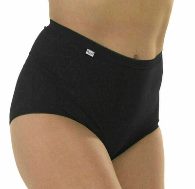 HH-COLLECTION Pack of 3 Marlon Ladies Smooth Cotton Rich Maxi Full Brief Black, White Or Nude