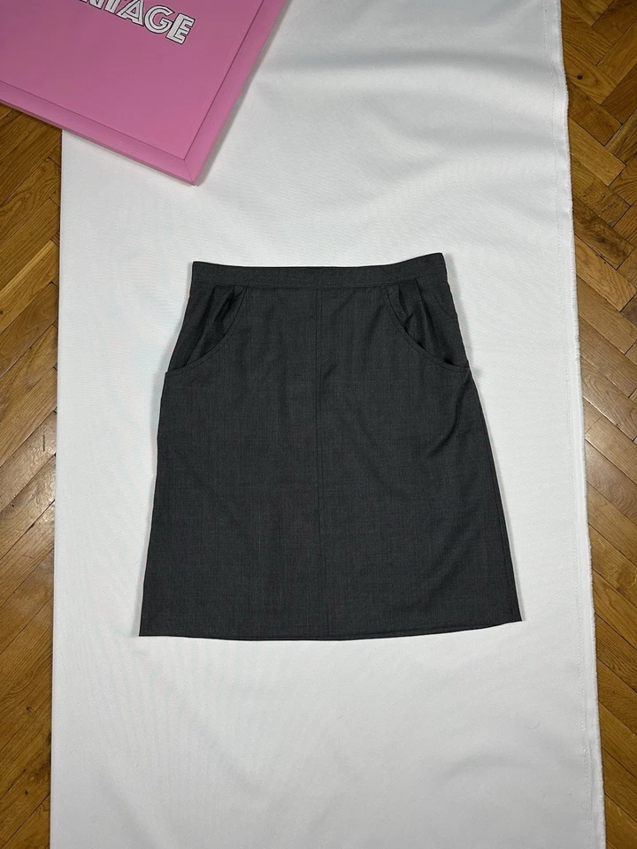 Falda Vintage APC Rue Madame Paris Mini Clásica Lápiz Gris Pie De Poule Talla M Foto 3 de 4