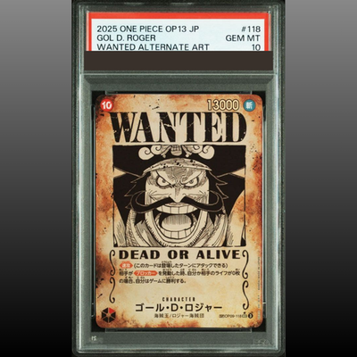 ONE PIECE ゴール・D・ロジャー WANTEDカード PSA 10 Gol D. Roger WANTED SP OP09-118 Carrying on His Will