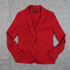 Rag  Bone Blazer Womens 2 Wool Lexington Red One Button Peak Career Academia