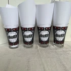 4 Vintage Coca Cola Coke Stained Glass Tiffany Style Flared Glasses 5.5" Tall