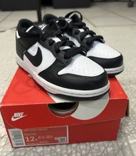 Size 12 (PS) - Nike Dunk Low Black White - CW1588-100