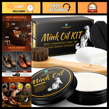 4-in-1 Leather Conditioner  Cleaner - Mink Oil, Waterproof Formula for Boots/Sh
