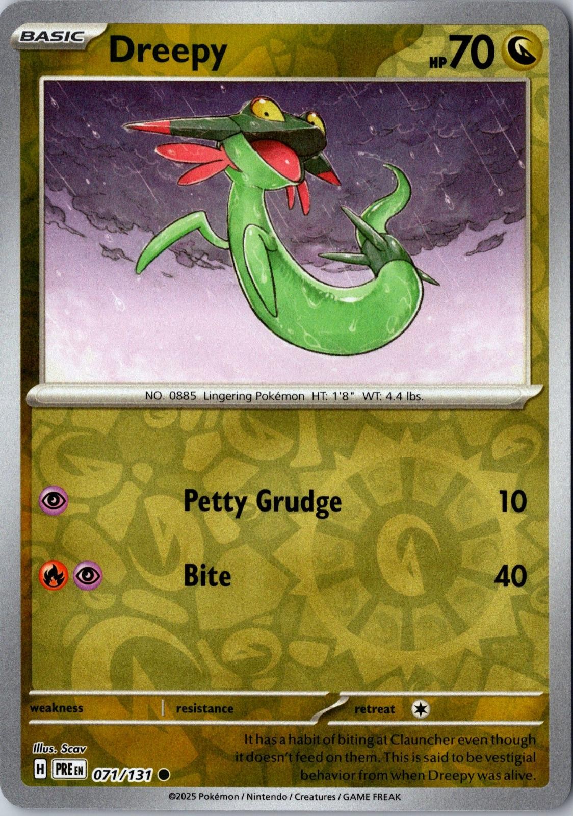Dreepy 071/131 Common Prismatic Evolutions Pokemon Reverse Holo NM
