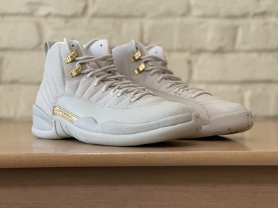 Nike Air Jordan 12 Retro Phantom Metallic Gold White Women Size 9