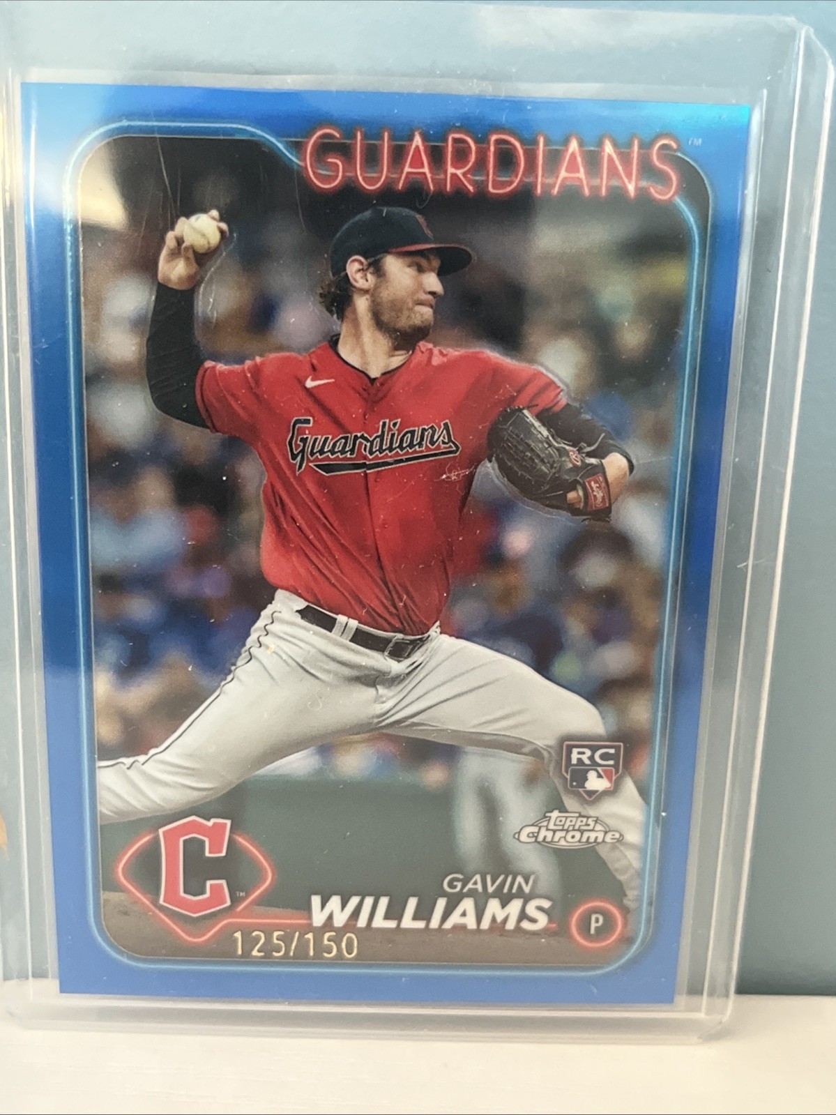 2024 Topps Chrome - Gavin Williams #15 Blue Refractor /150 (RC)