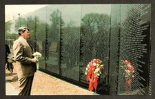 President Ronald Reagan at The Vietnam Memorial Postcard - 1983