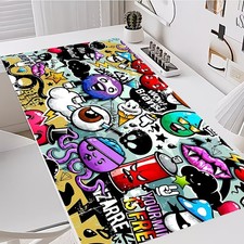 Colorful Graffiti-style Cartoon Mouse Pad, Bright Colors, Durable and Odorless