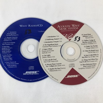 Bose Wave Acoustic Music System Demo CDs 52 & 53 Compilation Classical Jazz Pop