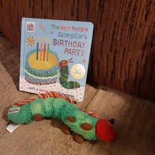 Very Hungry Caterpillar-Caterpillars birthday party book & Plush Caterpillar 
