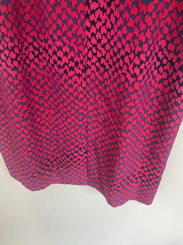 Винтажная юбка миди с высокой талией Carlisle размер 10 красный синий 100% шелк с подкладкой - Изображение 4 из 4