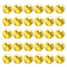 30 x K9 Crystal Octagon Beads 2 Hole 14mm Chandelier Prisms Golden