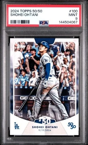 Shohei Ohtani - 2024 Topps 50/50 Home Run #50 LA Dodgers Card #100 PSA 9 MINT