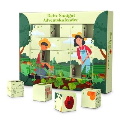 Saatgut Adventskalender Samen Adventskalender mit Gemüse-, Kräuter-, Blumensamen