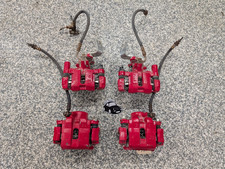 Mazda Miata 1994-2000 Powerstop Powder Coated Red Caliper Set Pads Kit