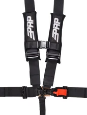 Racing Harnesses V-Style Latch 5-Point Nylon Black 3" Belt Width Wraparound/Bolt
