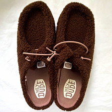 Hey Dude Women's Brown Faux Fur Fleece Slip-On Slippers US 7 EU 38 UK 5