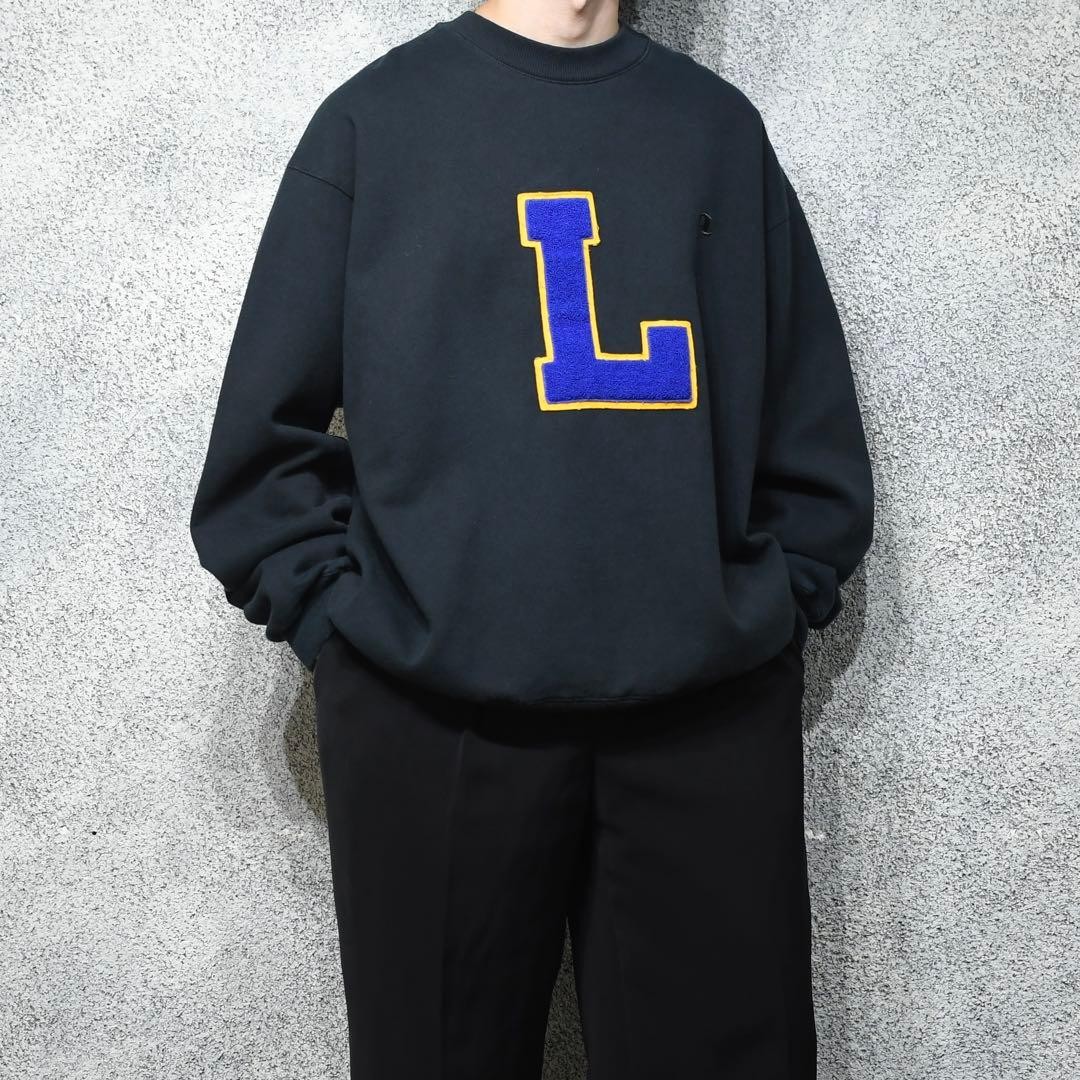 Vintage Remake Lettered Patch Sweat Trainer Black - image 9