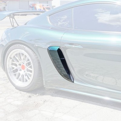 Fits 17-25 Porsche 718 Boxster Cayman GT4-Style Side Air Dam Scoop Vent (ABS)