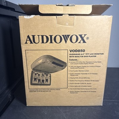 Audiovox VOD850 Overhead LCD Dvd Player With Remote New Open Box
