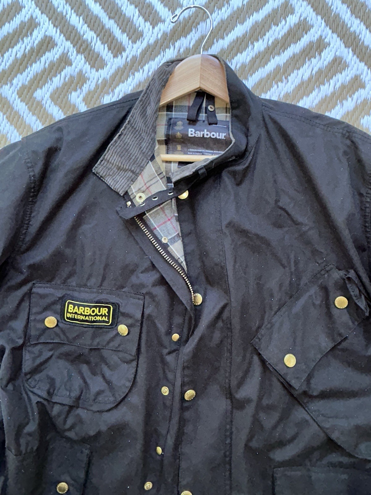 $500 BARBOUR INTERNATIONAL ORIGINAL WAX JACKET XL - Gem