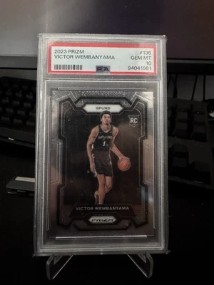 Victor Wembanyama 2023 Prizm Rookie PSA 10 Gem Mint Spurs Wemby RC #136 - Bild 1 von 2