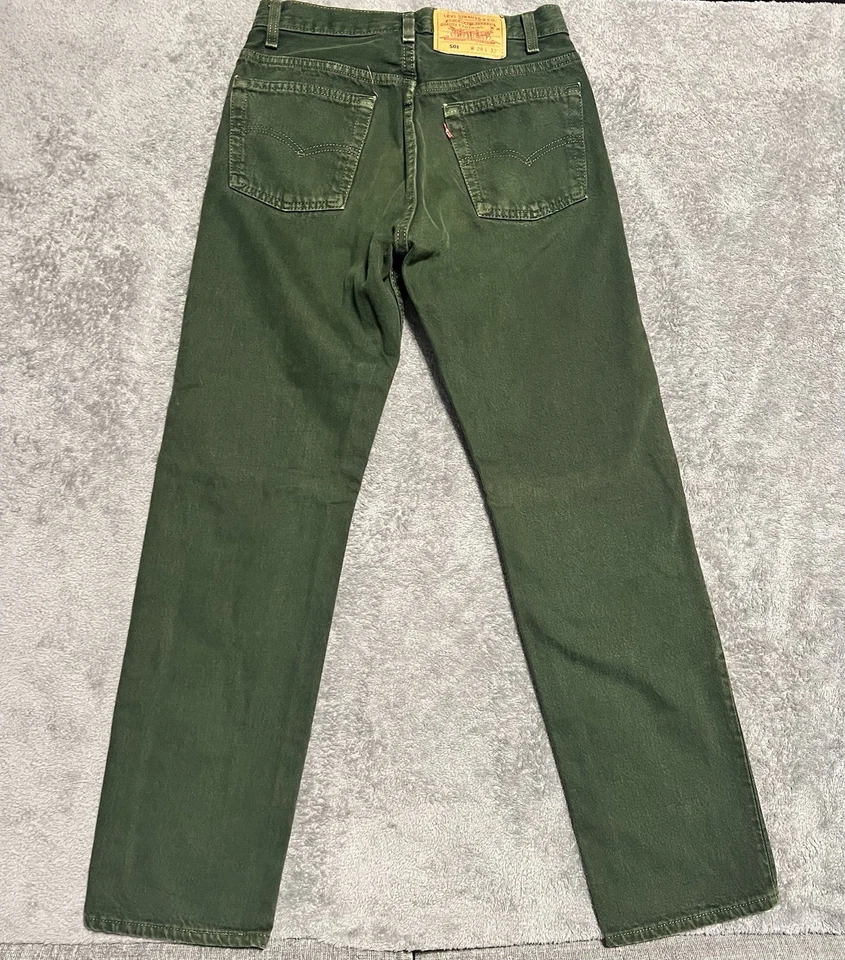 Levi’s 501 Jeans Women’s 28x32* Vintage Olive Fall Autumn Earthy Festive Harvest - Image 3 of 4