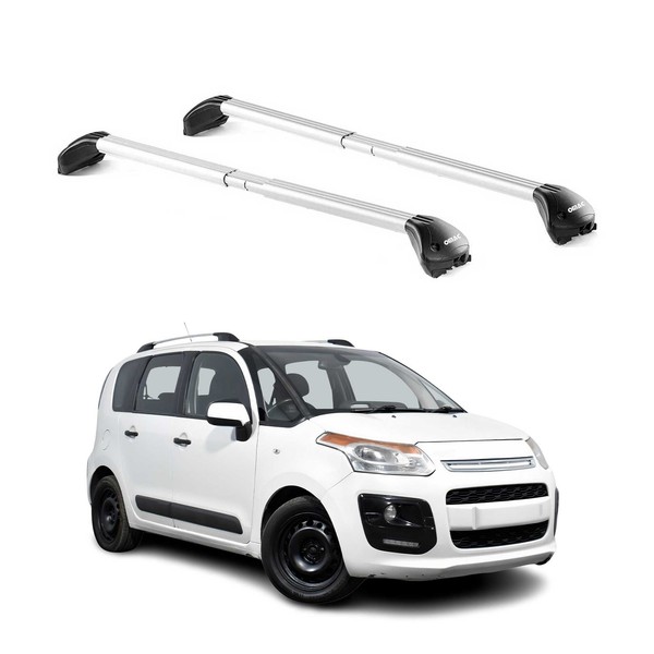 DachträGer GrundtäGer FüR Citroen C3 Picasso 2008-2017 5TüR 100Kg Alu ABE Silber-image