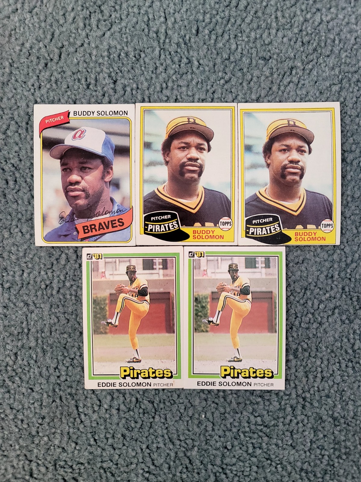 Eddie "Buddy" Solomon Baseball Card Mixed Lot of approx 5 Cards