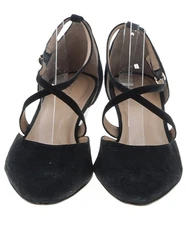 Talbots 11 M Black Suede Leather Wedge Strappy Pumps Women’s Shoes