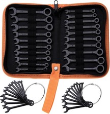 Mini Wrench Set Metric And Sae 20-piece Ignition Sae Black