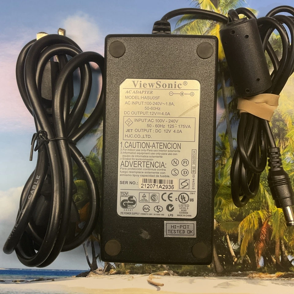 GENUINE OEM ViewSonic AC Adapter, Model HASU05F 12V 4.0A - Image 2 of 4