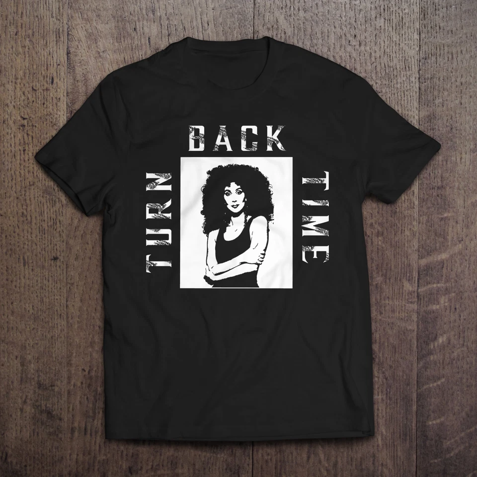 Camiseta Cher - Turn Back Time (Negro, Granate y Azul) Gildan Estilo Suave Camiseta Top Foto 3 de 4