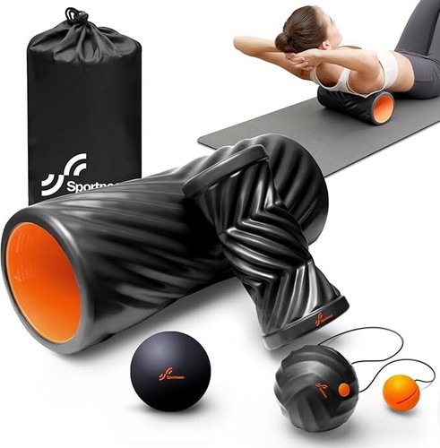 Foam Roller Set With Foot Roller Lacrosse Ball Traction Massage Ball with String
