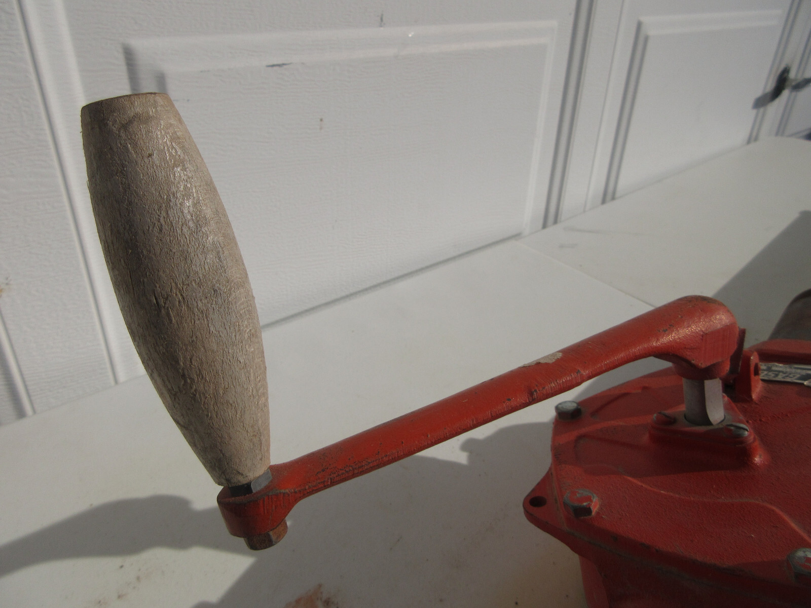 Vintage Gasboy Gas Pump 1230U Red Cast Metal Stand Heavy Duty Hand