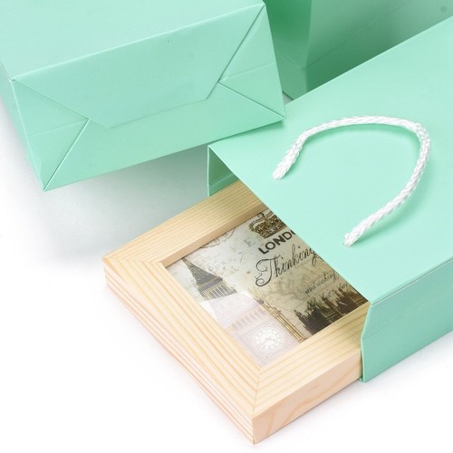 Bolsas de papel Kraft, con asas, bolsas de regalo, bolsas de compras, rectángulo, - Imagen 6 de 7